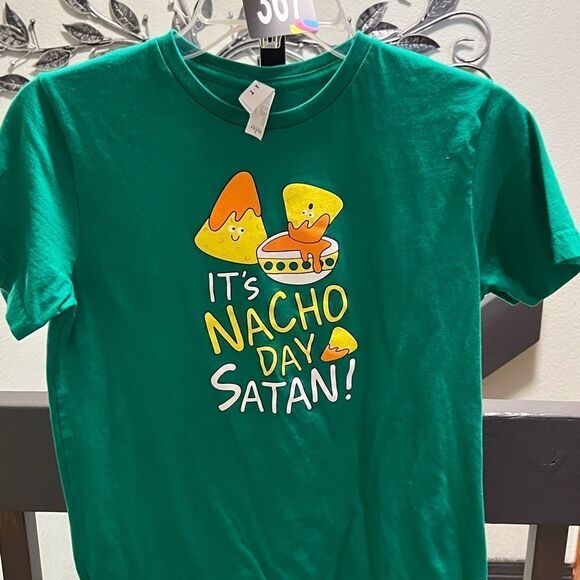 Green Kids T-Shirt with Fun Graphic Youth XL #367 - Picture 5 of 5